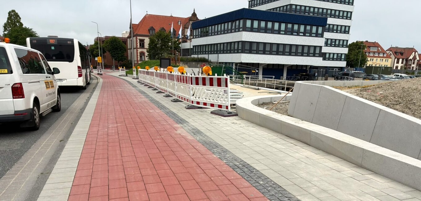 Foto der Baustelle "Deichband" ind der Deichstraße