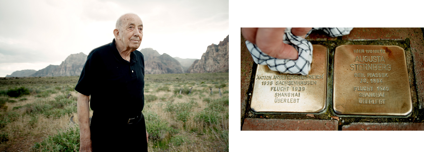 Foto Gary Sternberg in Nevada und Stolpersteine in Cuxhaven