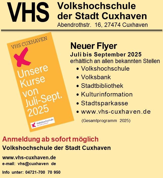Kursangebot 3. Quartal 2025 Kurse 3. Quartal 2025 ab jetzt buchbar