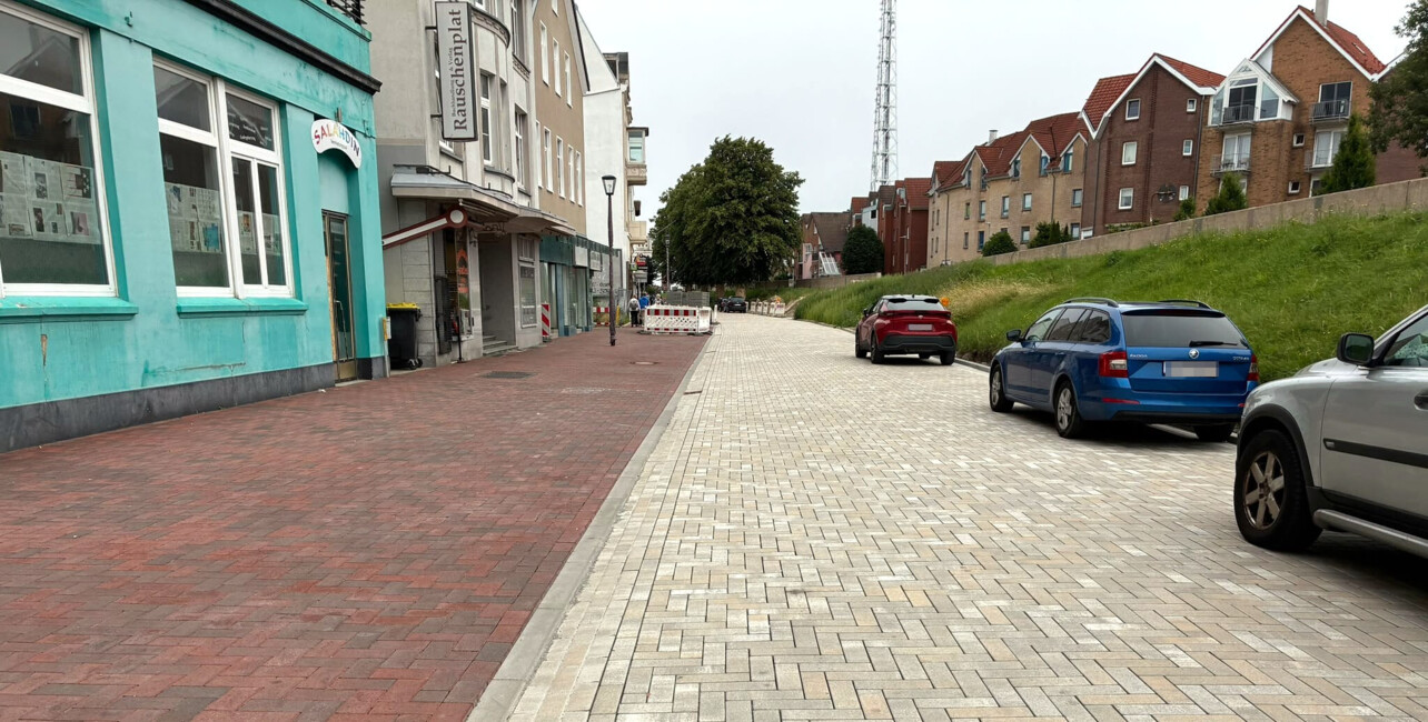 Foto der Baustelle "Deichband" ind der Deichstraße