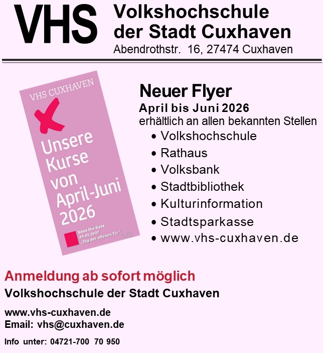 Kurse 2. Quartal 2026 ab jetzt buchbar 